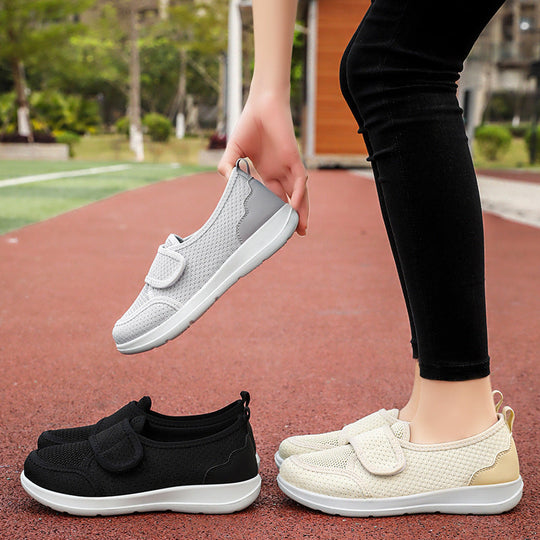 Damen Slip-On Sportliche Sneakers mit verstellbarem Klettverschluss Shopnory