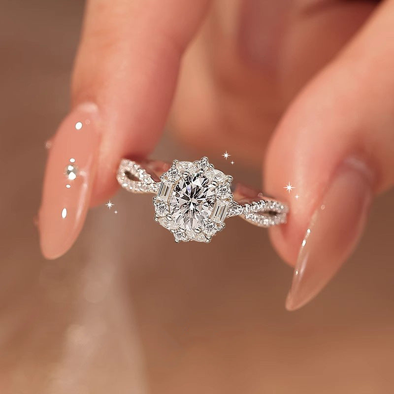 Damen Luxuriöser Solitär Ring mit kunstvoller Fassung Shop Nory