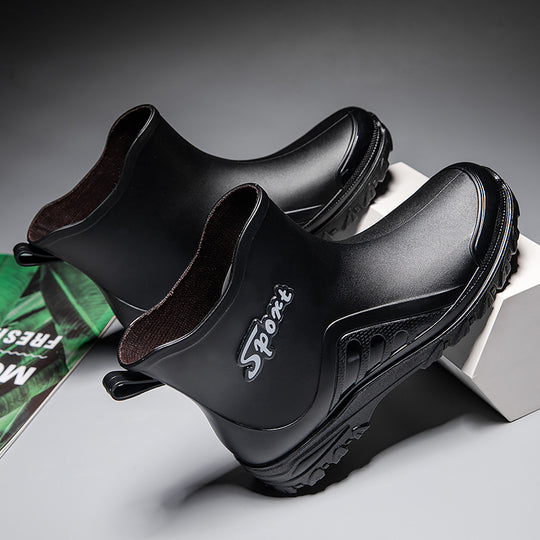 Unisex Kurzschaftige wasserdichte Gummistiefel mit profiliertem Outdoor-Laufsohlen-Design Shop Nory