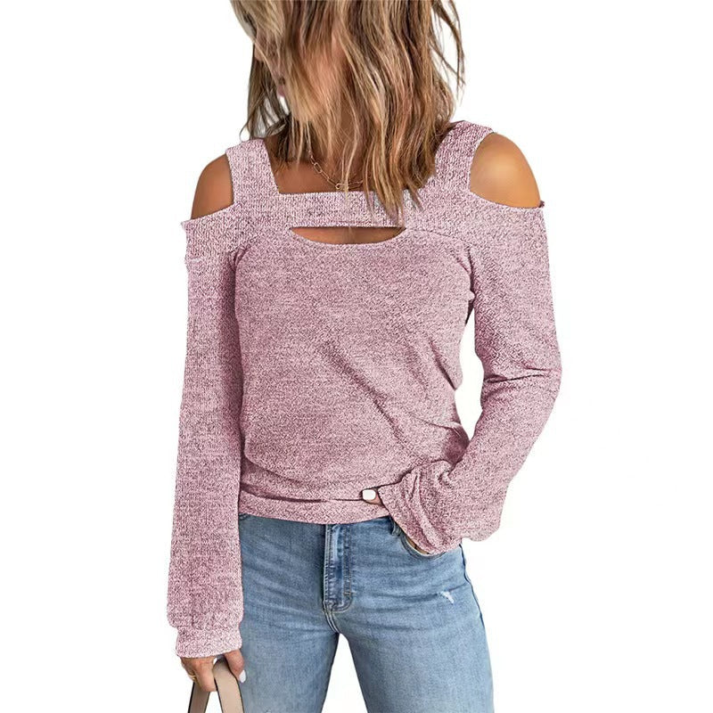 Damen lässiges Langarmshirt mit Cut-Out-Design