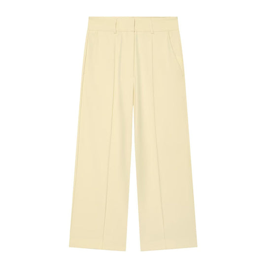 Damen Hochtaillierte weite Culotte-Hose mit Bügelfalte und Bundfalten Shop Nory