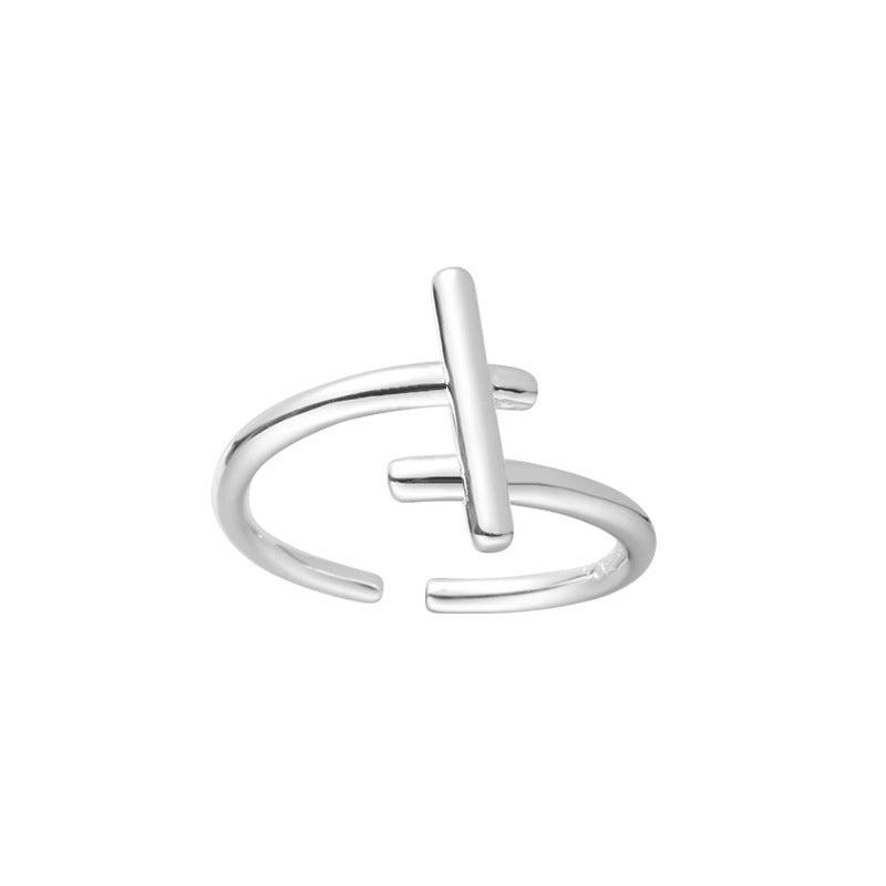 Damen offener Ring mit modernem Kreuzdesign Shop Nory