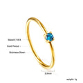 Damen Ring mit funkelndem blauen Zirkonia aus hochwertigem Edelstahl und goldplattierter Oberfläche Shop Nory