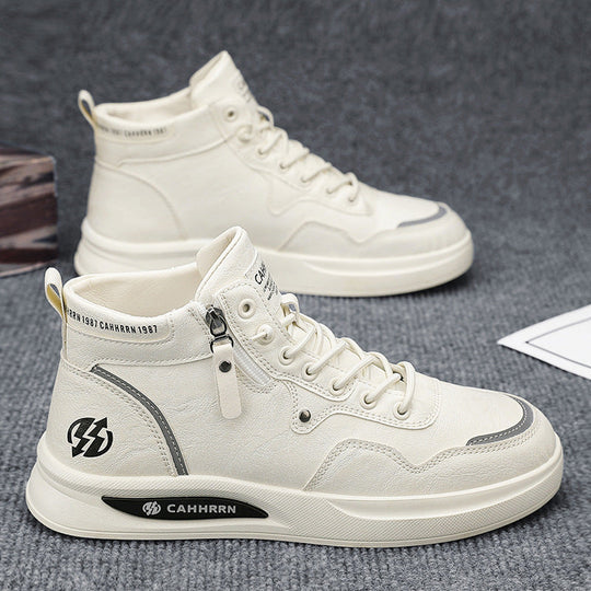 Herren Hohe Sneakers mit strapazierfähigem Obermaterial und seitlichem Reißverschluss
