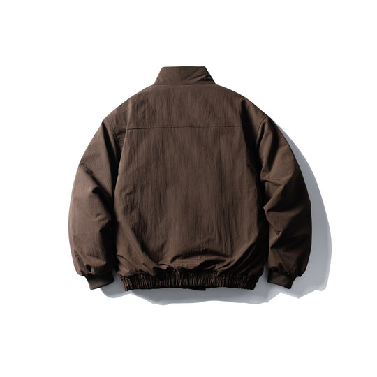 Unisex Boxy-wattierte Kurzjacke mit Funnelkragen und aufgesetzten Pattentaschen Shop Nory