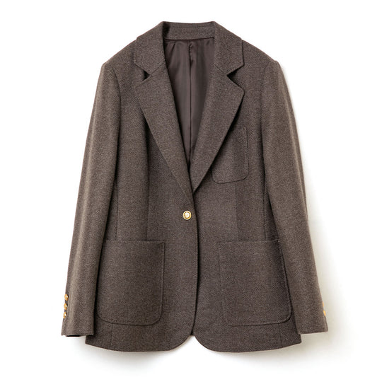 Damen Eleganter Wollblazer mit aufgesetzten Taschen Shop Nory