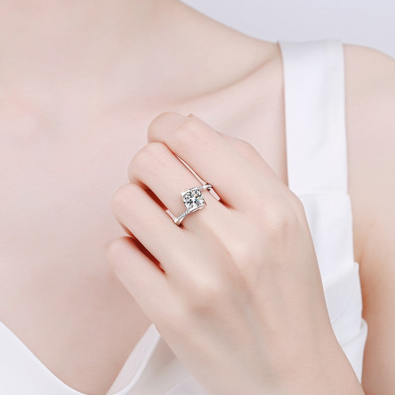 Damen eleganter Verlobungsring mit funkelndem Zirkonia Shop Nory