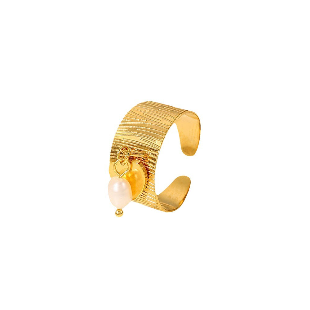 Damen Offenes Armband mit kreativem Muster und elegantem Perlenanhänger Shop Nory