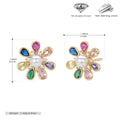 Damen Ohrstecker mit luxuriösem Blumenmotiv aus hochglänzendem 925 Sterling Silber und bunten Zirkonsteinen Shop Nory