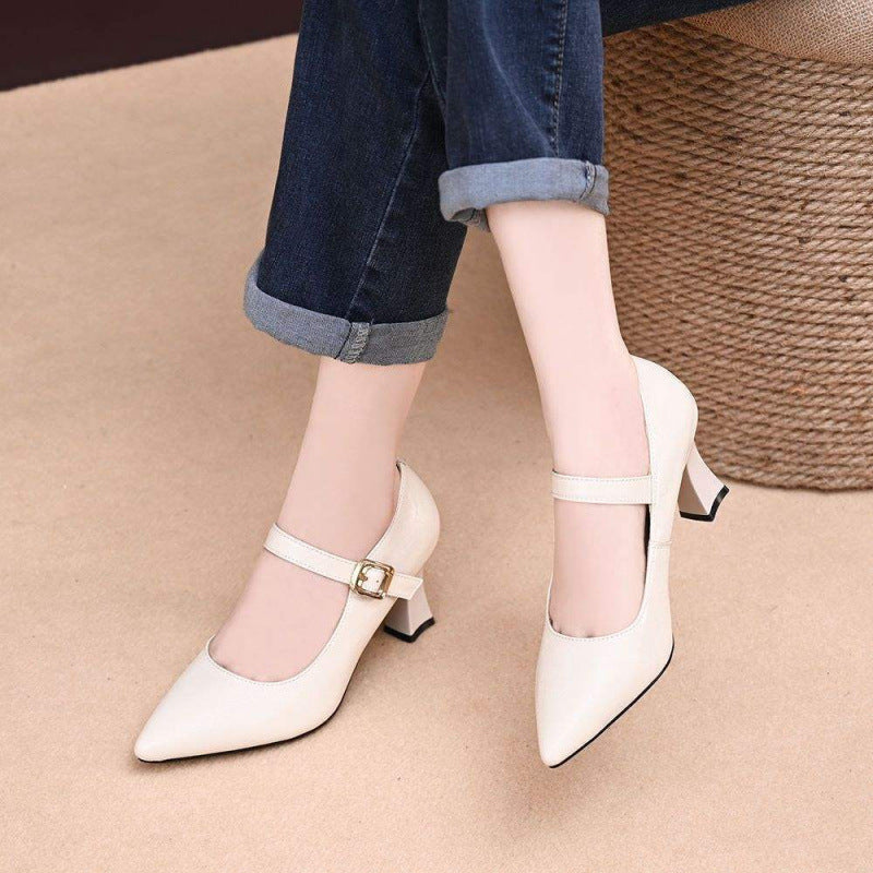 Damen Elegante Mary Jane Pumps mit dezentem Schnallen-Detail