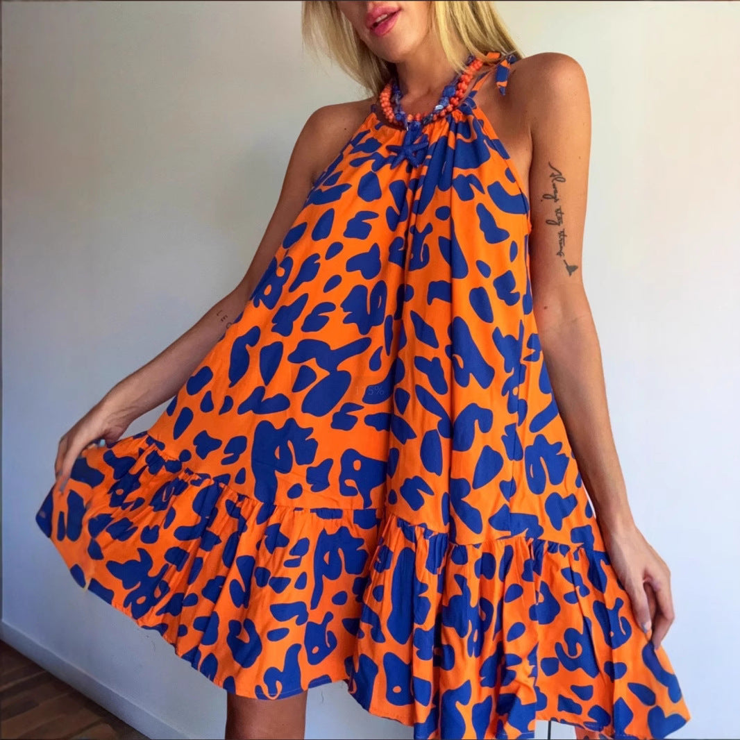 Damen Luftiges Sommerkleid mit asymmetrischem Saum und voluminösen Falten