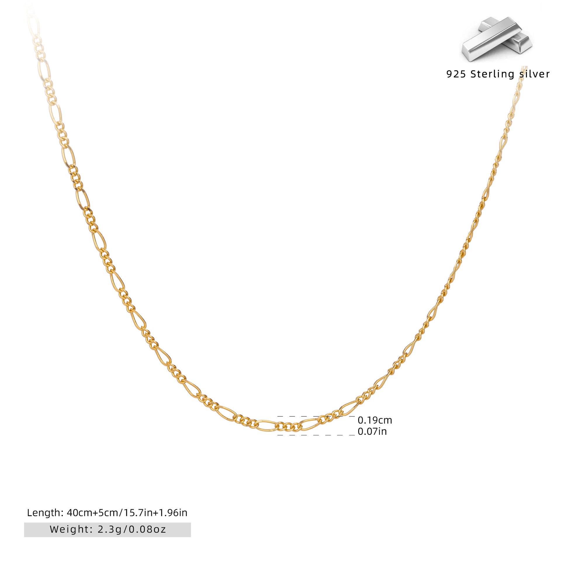 Damen Halskette mit modernen Gliederelementen aus 925 Sterling Silber Shop Nory