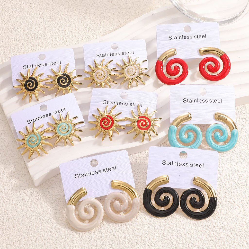 Damen Ohrstecker im kunstvollen Sonnenmotiv Shop Nory