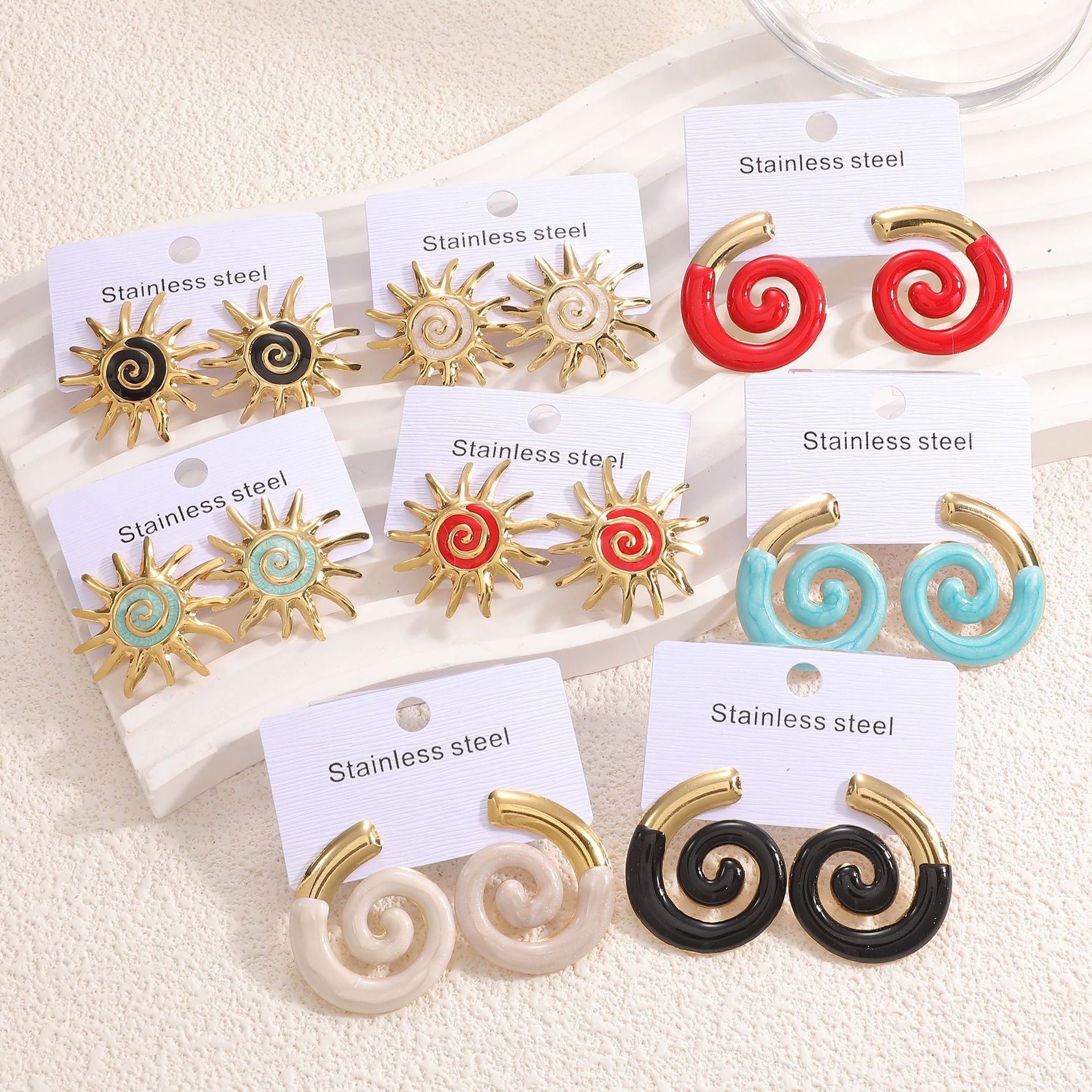 Damen Ohrstecker im kunstvollen Sonnenmotiv Shop Nory