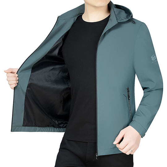 Herren Leichte Kapuzenjacke im urbanen Travel-Style mit Dreiviertelärmeln Shop Nory