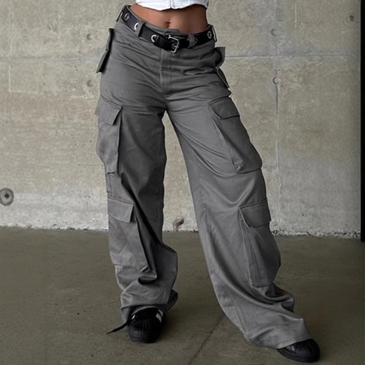 Damen Cargo-Hose mit breitem Schnitt und funktionalen Taschen