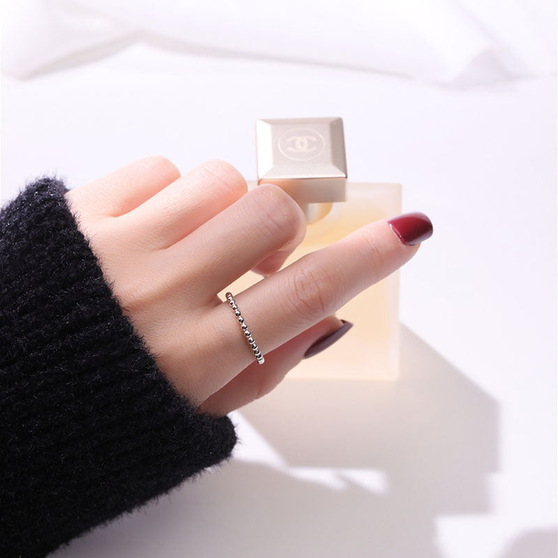 Damen Edelstahl Ring mit Kugelverzierung Shop Nory