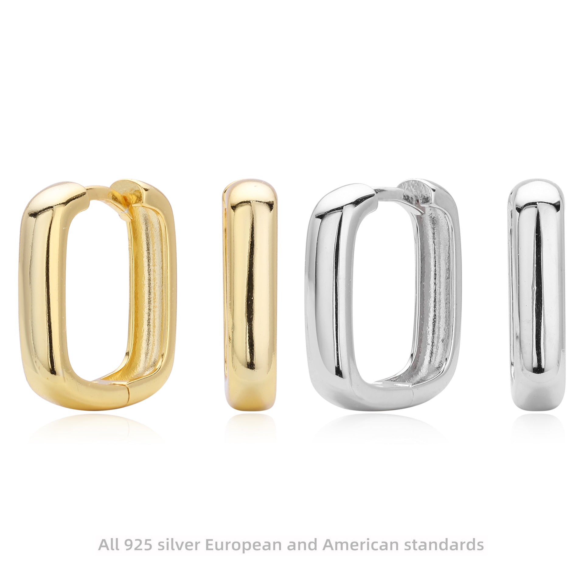 Damen goldfarbene Creolen aus hochwertigem 925 Sterling Silber Shop Nory