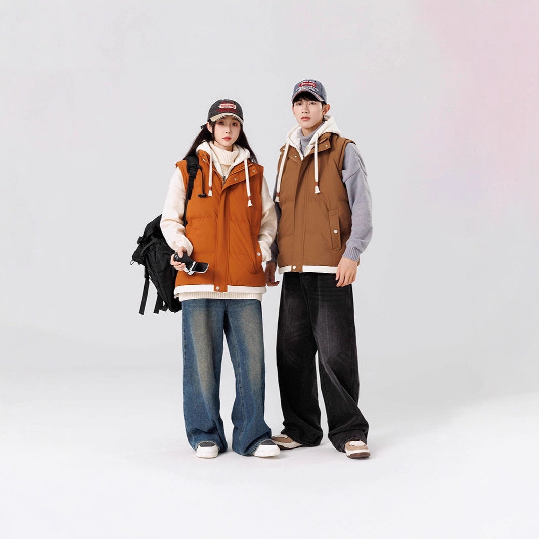 Damen Wattierte Kapuzenweste mit Utility‑Taschen und windabweisender Außenlage Shop Nory