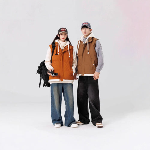 Damen Wattierte Kapuzenweste mit Utility‑Taschen und windabweisender Außenlage Shop Nory