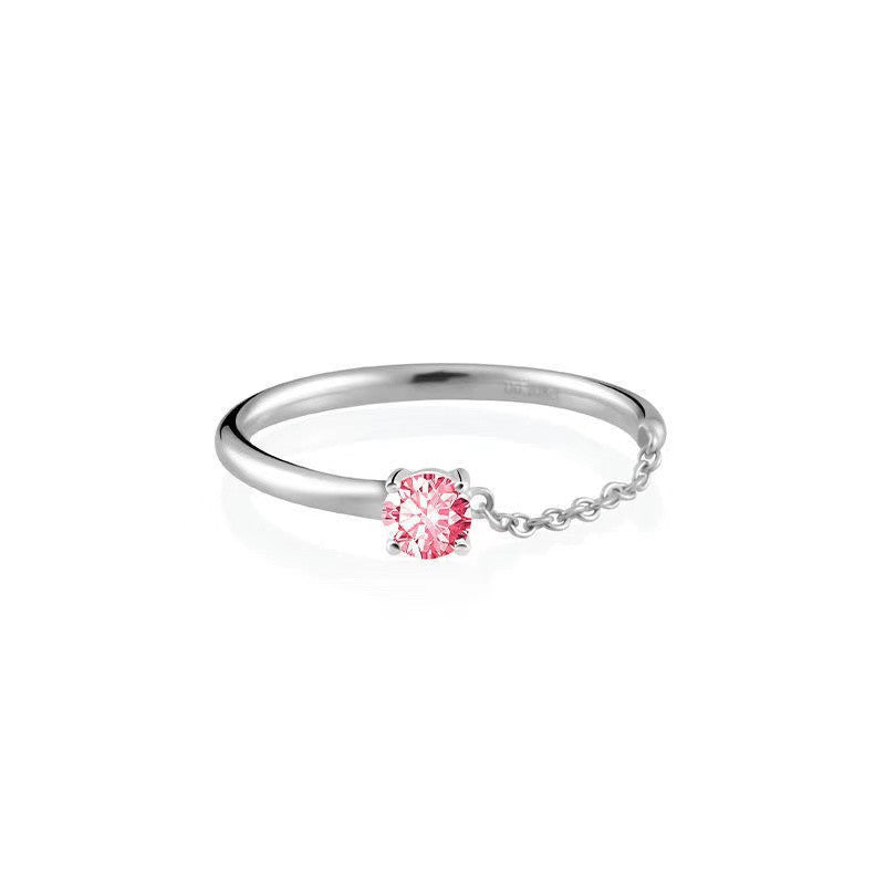 Damen Offener Ring mit funkelndem Stein und Kettenakzent Shop Nory