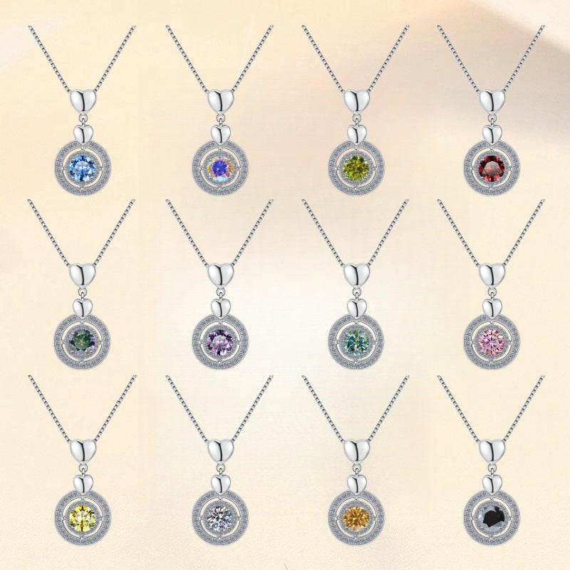 Damen Halskette mit herzförmigem Anhänger und funkelndem Kristalldesign Shop Nory