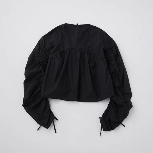 Damen Kurzbluse mit gerafften Ballonärmeln Shop Nory