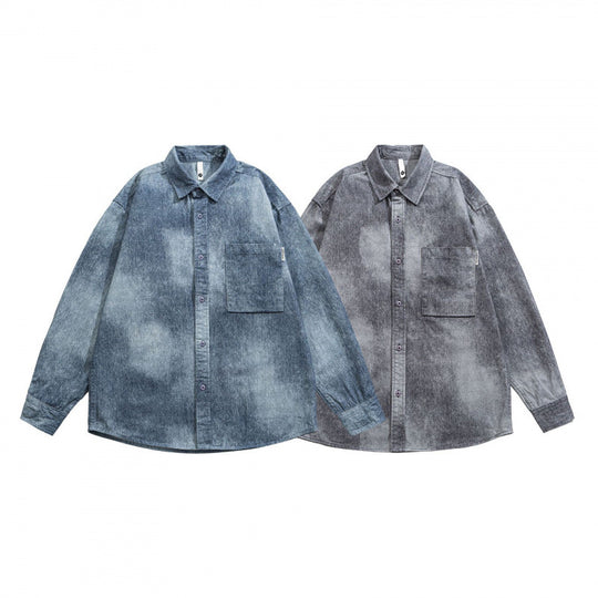 Unisex Oversize-Baumwollhemd mit Washed-Effekt und aufgesetzter Brusttasche Shop Nory