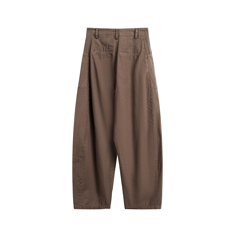 Damen Weite High‑Waist Cargo-Hose mit tiefem Schritt und aufgesetzten Seitentaschen Shop Nory