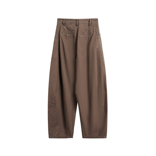 Damen Weite High‑Waist Cargo-Hose mit tiefem Schritt und aufgesetzten Seitentaschen Shop Nory