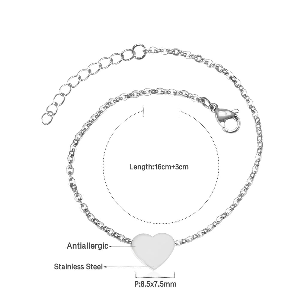 Damen Armband mit herzförmigem Anhänger aus hochwertigem Edelstahl und rosévergoldeter Oberfläche Shop Nory