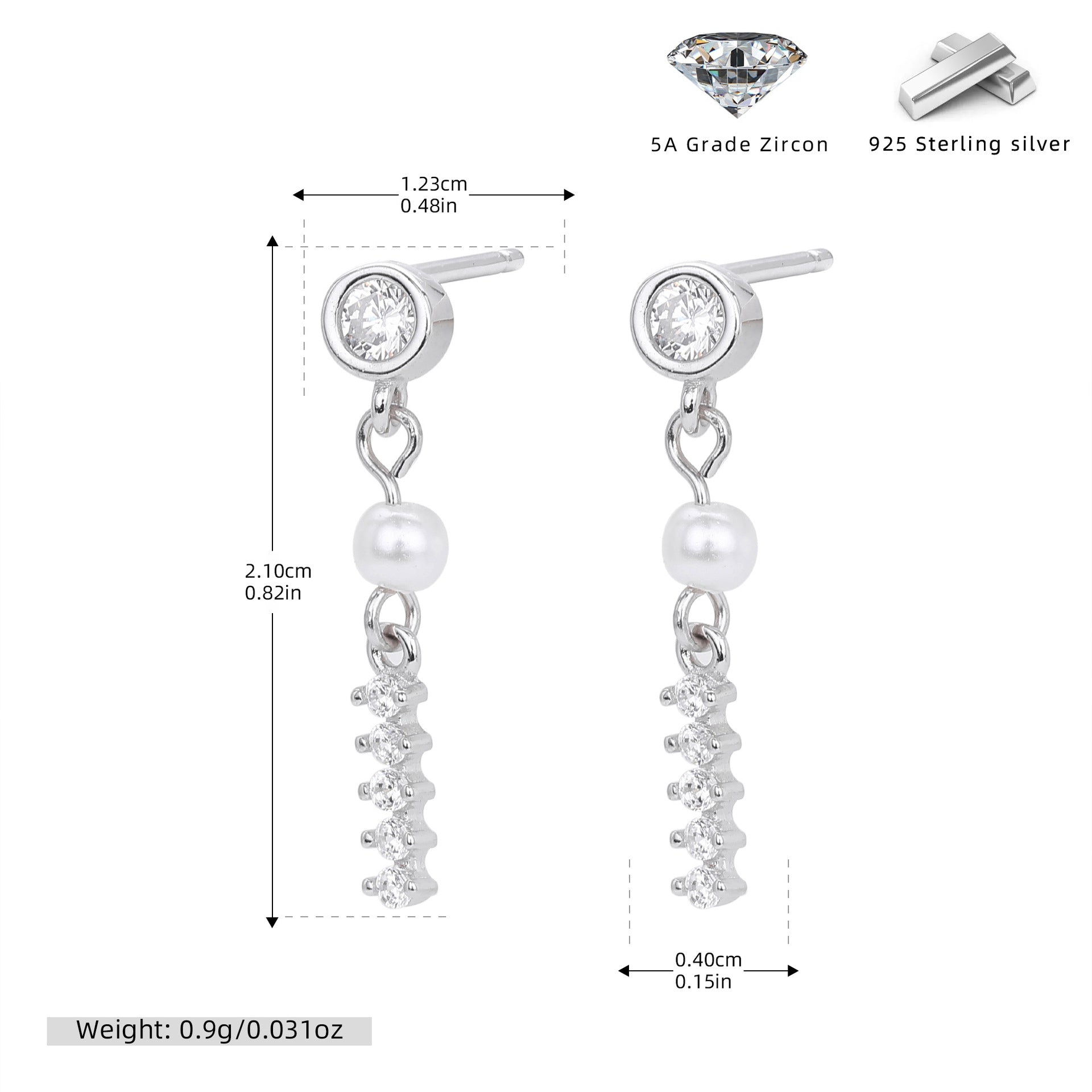 Damen Ohrhänger mit bezauberndem Bären-Anhänger und hochwertigem Zirkonbesatz Shop Nory
