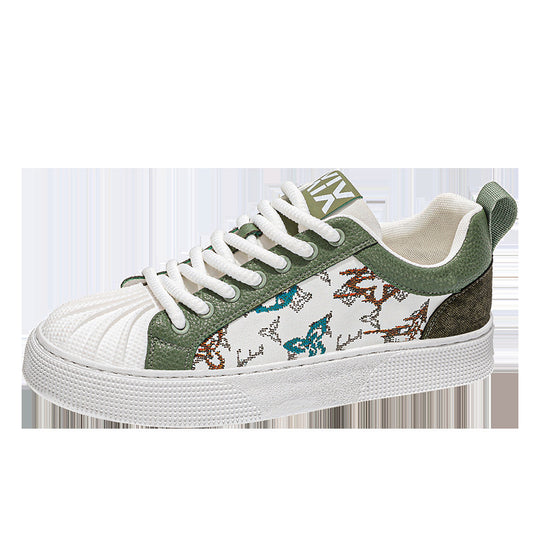 Damen Low-Top Sneaker mit besticktem Schmetterlingsmuster und strukturierter Zehenkappe Shopy Nory