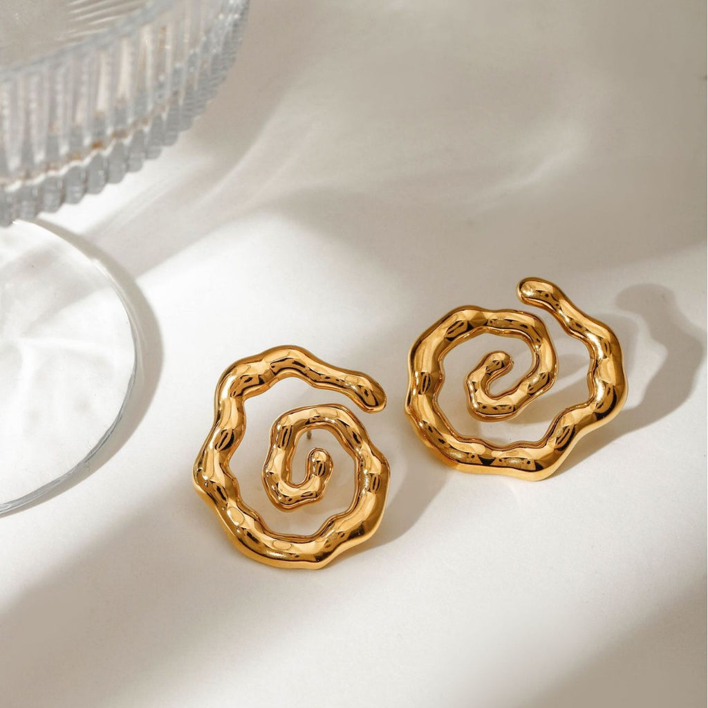Damen kreative Spiral-Ohrstecker aus Edelstahl Shop Nory