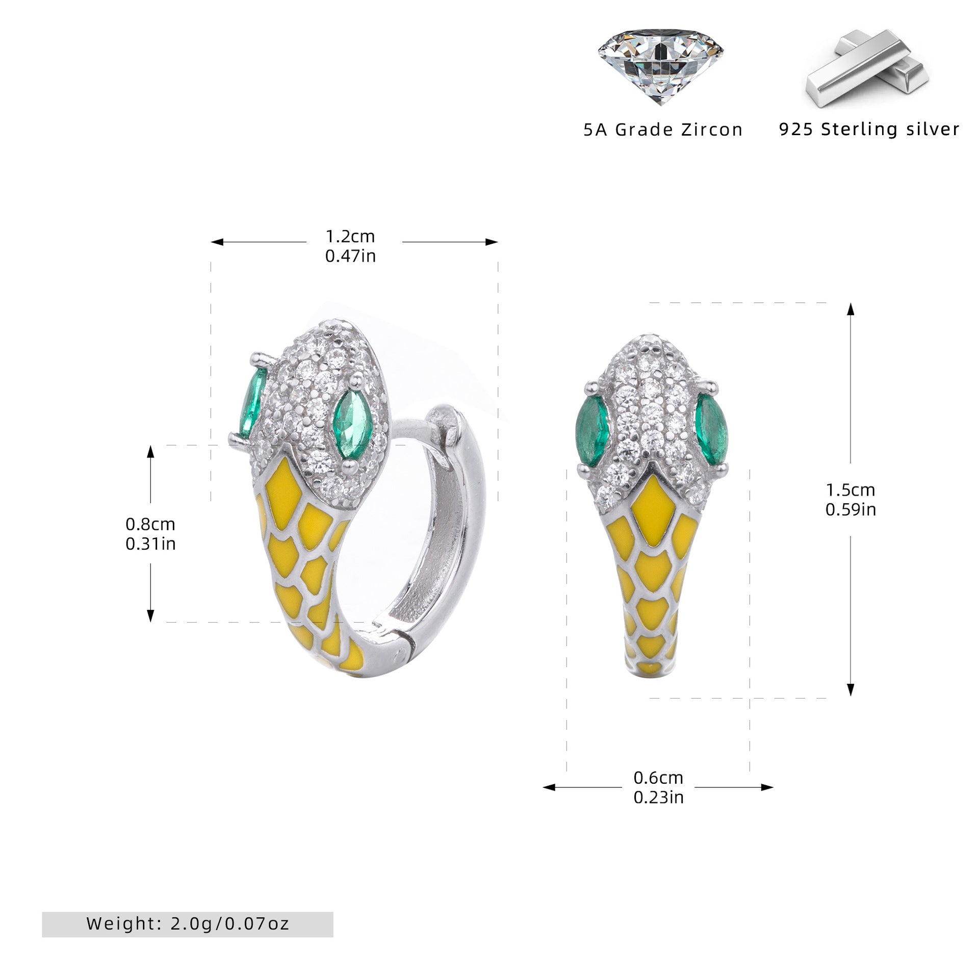 Damen Ohrhänger im stilvollen Schlangen-Design aus 925 Sterling Silber Shop Nory