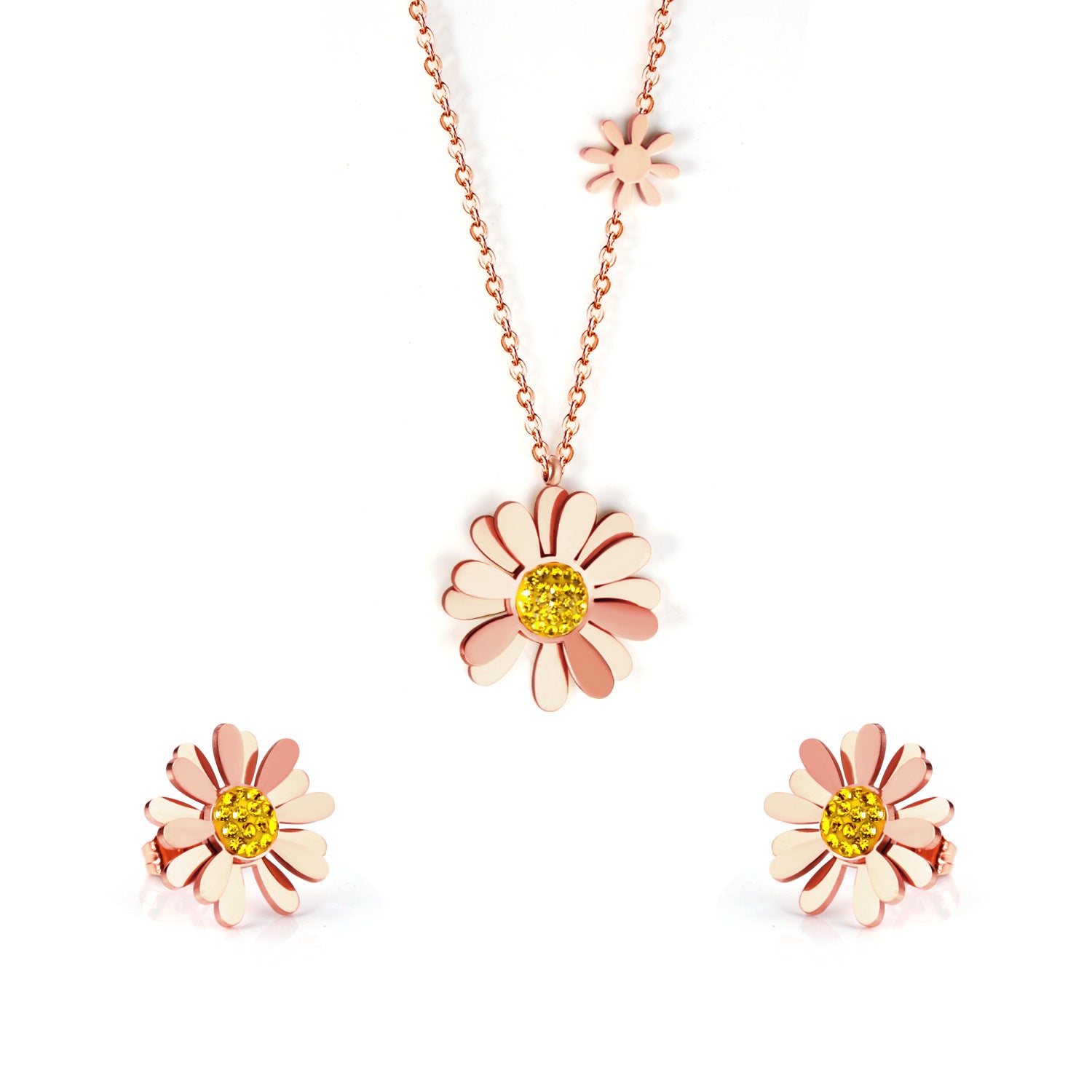 Damen Schmuckset mit floralem Design und funkelnden Zirkonia Shop Nory