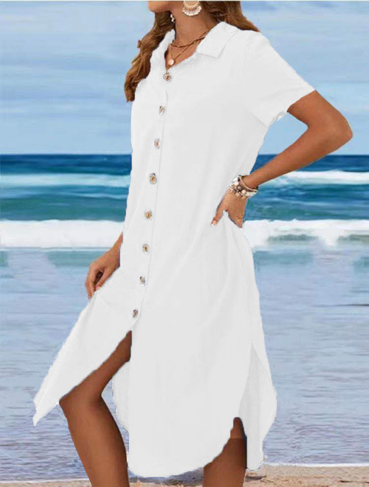 Damen Hemdkleid mit Knopfleiste und Seitenschlitzen Shop Nory