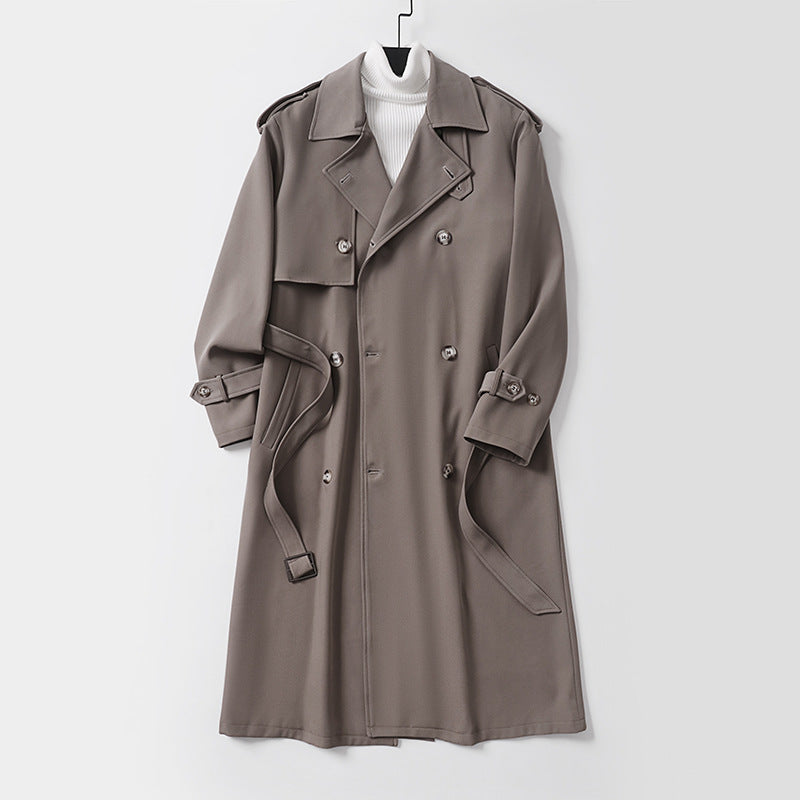 Damen klassischer Doppelreihiger Trenchcoat mit Taillengürtel und Schalkragen Shop Nory