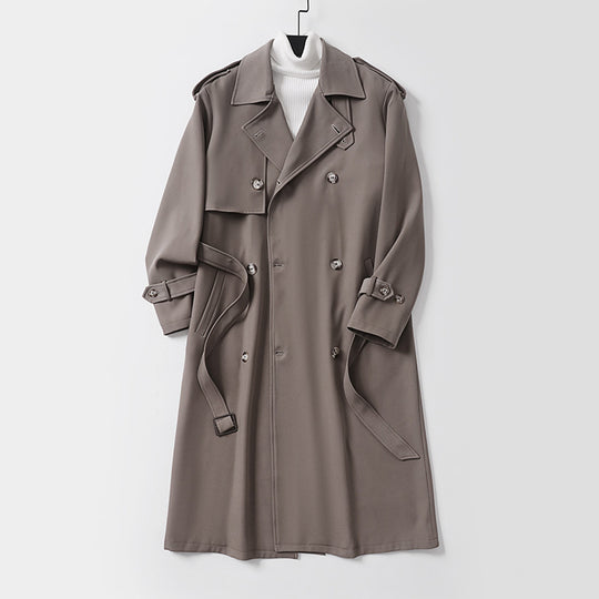 Damen klassischer Doppelreihiger Trenchcoat mit Taillengürtel und Schalkragen Shop Nory