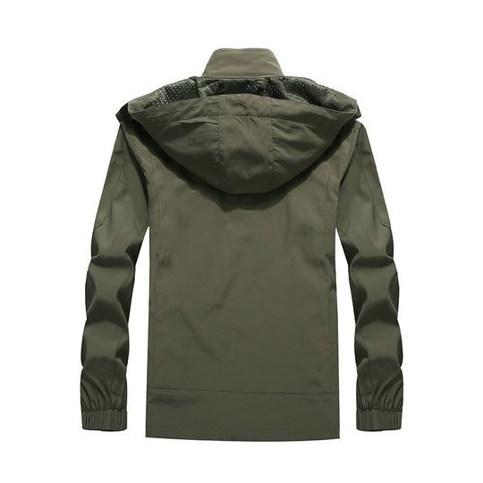 Herren wasserdichte Softshell-Outdoorjacke mit Kapuze, atmungsaktivem Mesh-Futter und verdeckten Reißverschlusselementen Shop Nory