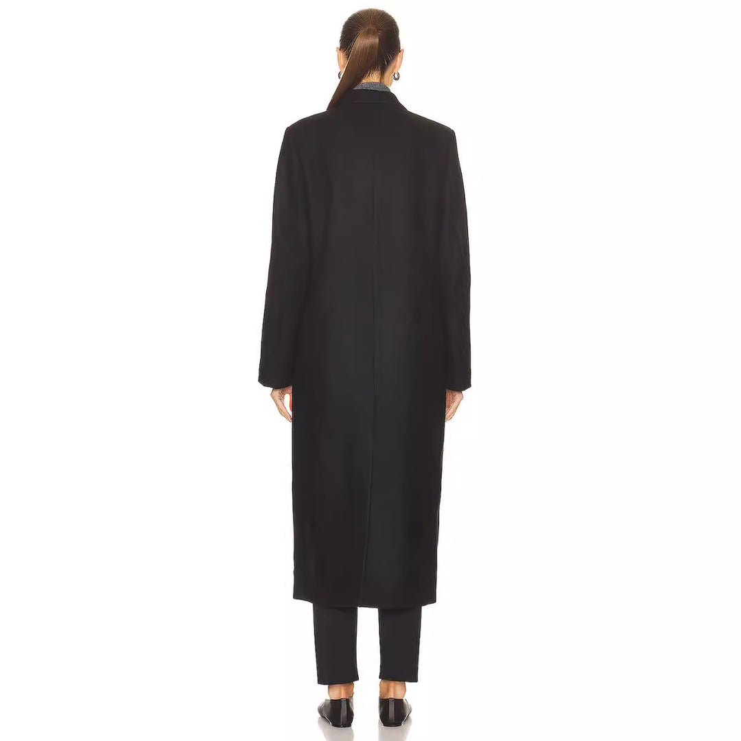 Damen Maxilanger Zweireihiger Wollmix-Longcoat mit maßgeschneidertem Finish Shop Nory