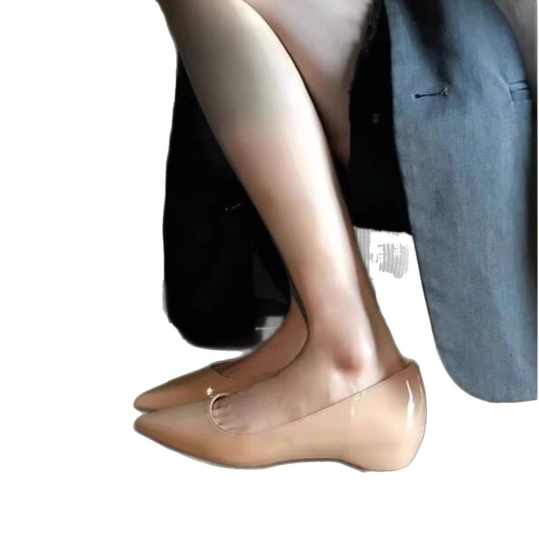 Damen Spitz zulaufende Lackleder-Ballerinas mit gepolsterter Innensohle Shop Nory