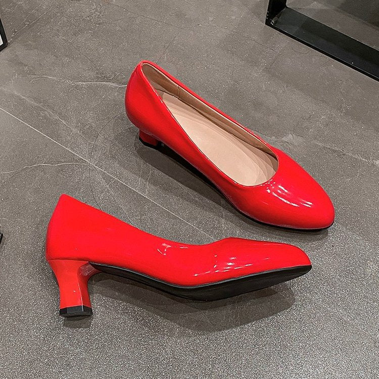 Damen elegante spitze Ballerinas mit bequemen Absatz