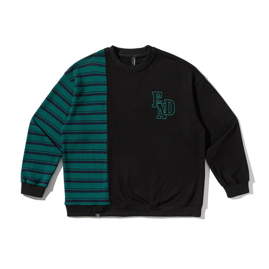 Herren Oversize-Sweatshirt im zweifarbigen Blockdesign mit Streifen Shop Nory