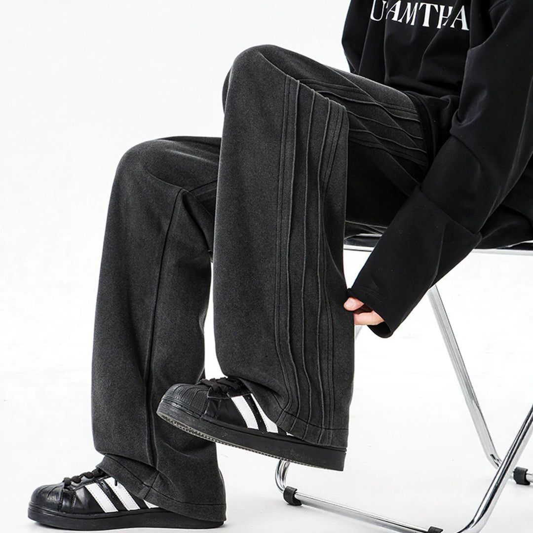 Herren weite Samt-Relaxhose mit Kordelzug und betonten Seitennähten Shop Nory