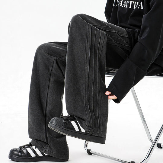 Herren weite Samt-Relaxhose mit Kordelzug und betonten Seitennähten Shop Nory