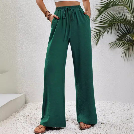 Damen weite Sommerhose mit elastischem Bund und lässigem Schnitt