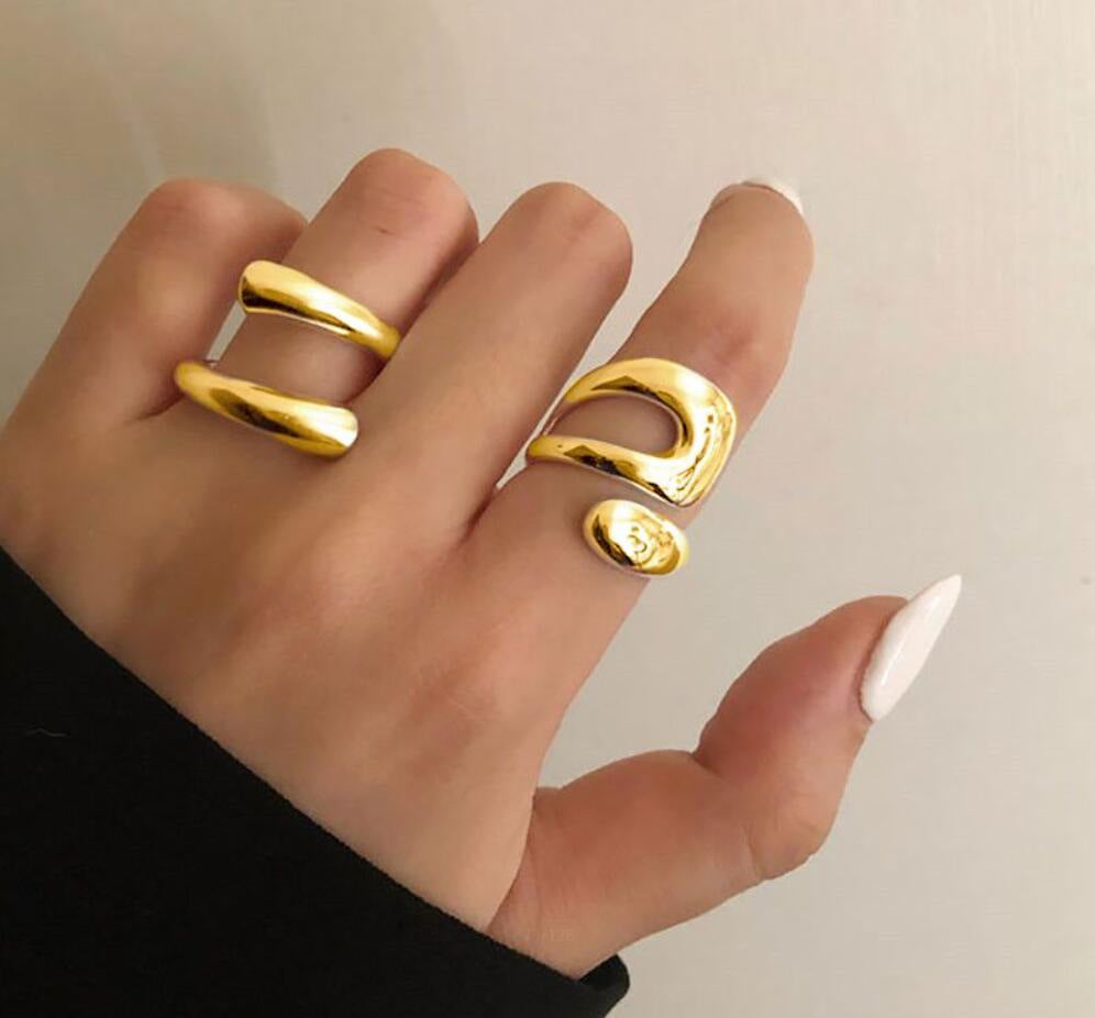 Damen Ring-Set mit kunstvollem skulpturalem Design Shop Nory