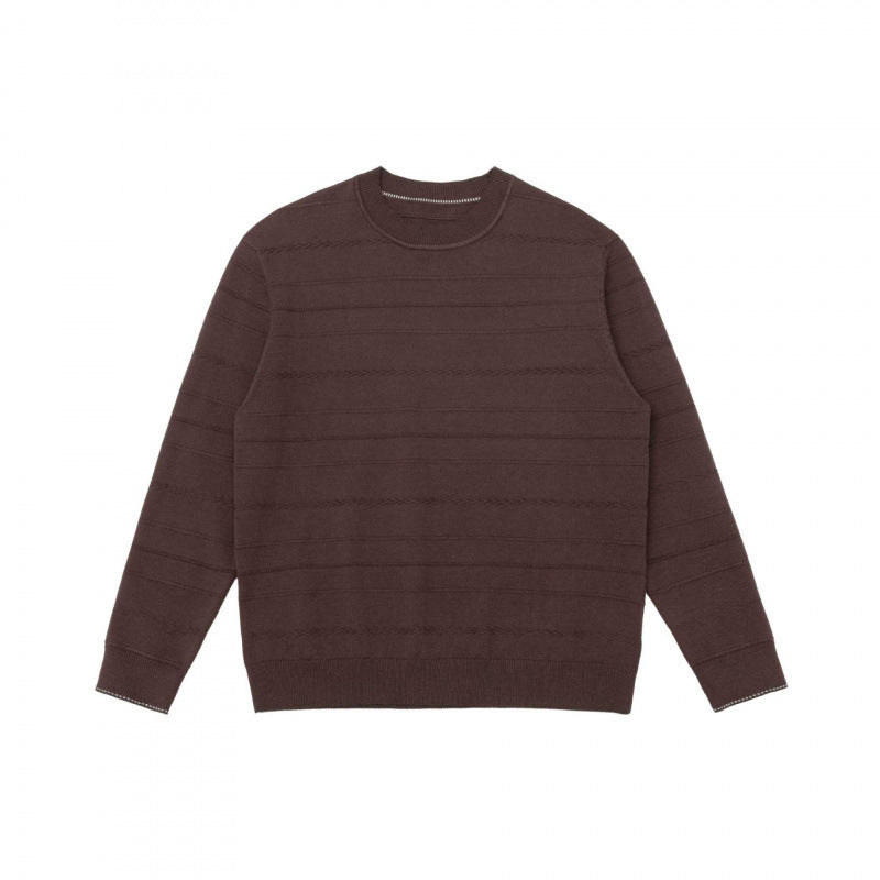 Unisex Feinstrickpullover mit feiner Strukturstreifen, Rundhals und leichtem Oversize-Schnitt Shop Nory