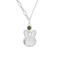 Damen Halskette mit lustigem Hasenanhänger und hochwertigem Edelstein Shop Nory